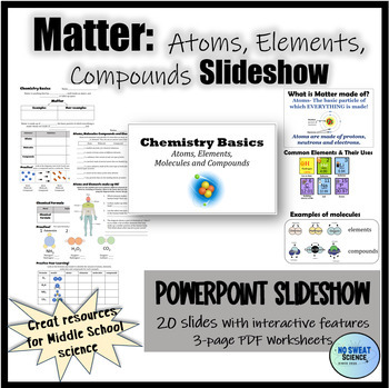 Preview of Matter: Atoms, Elements, Molecules and Compounds Chemistry Lesson Bundle