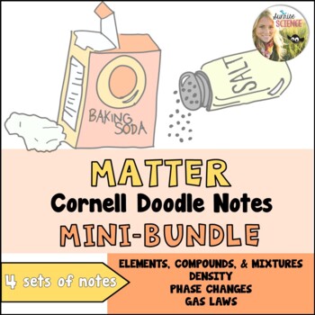 Preview of States of Matter Phase Changes Elements Compounds Density Doodle Notes | Cornell