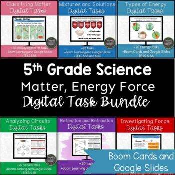 Marine Syd Endeløs Matter, Energy, Force Digital Activities-5th Grade Science Distance Learning
