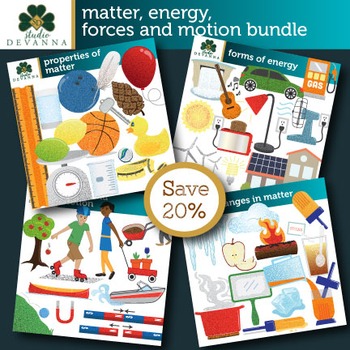 Preview of Matter, Energy, Forces and Motion Clip Art Bundle