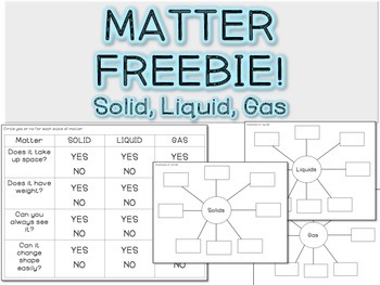 Preview of Matter FREEBIE: Solid, Liquid, Gas