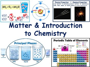 Preview of Matter, Intro to Chemistry Lesson&Flashcards-study guide, exam prep 2023-24