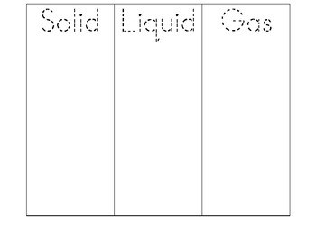 Preview of Matter: Liquids, Solids, and Gases Sort