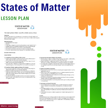 Preview of Matter Matters: Comprehensive Lesson Plan on States of Matter