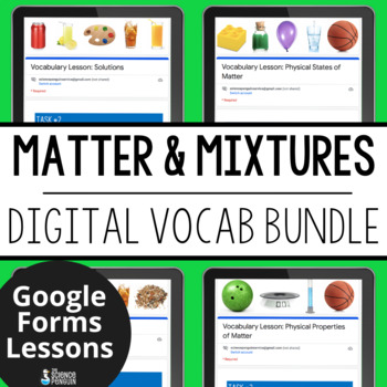 Preview of States of Matter, Properties, & Mixtures Digital Vocabulary Resources Bundle