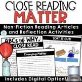 States of Matter Reading Comprehension Questions and Activities