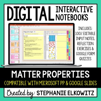 Preview of Matter Properties Digital Interactive Notebook | Google Slides & Microsoft PP