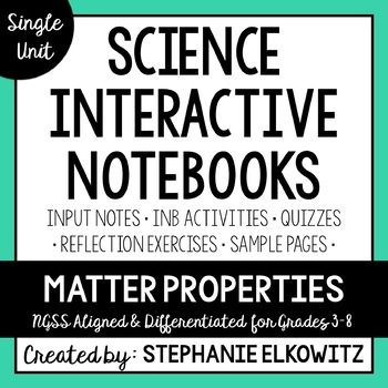 Preview of Matter Properties Interactive Notebook Unit | Editable Notes