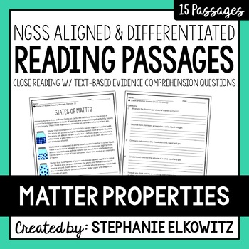 Preview of Matter Properties Reading Passages | Printable & Digital | Immersive Reader