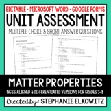 Matter Properties Unit Exam | Editable | Printable | Google Forms