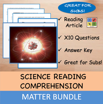 Preview of Matter - Reading Article with Questions - BUNDLE