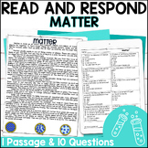 Matter Reading Passage Comprehension & Quiz | Science Centers