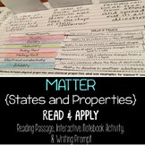 Matter Reading Comprehension Interactive Notebook