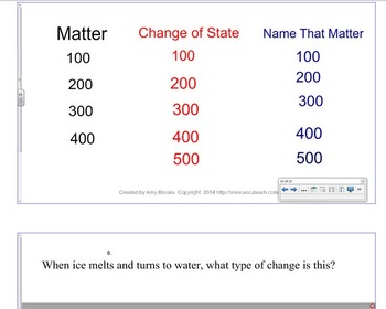 Preview of Matter Review Jeopardy
