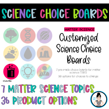 Preview of Matter Science Choice Boards - Customize!