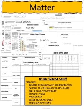 Preview of Matter Science Unit-READY TO PRINT
