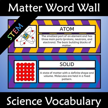Preview of Matter Word Wall Poster and Science Anchor Charts