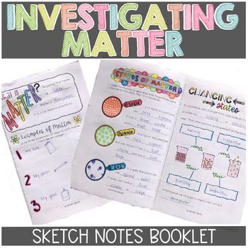 Preview of Properties of Matter Notes Investigating Matter Interactive Booklet