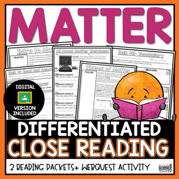 Preview of Matter (States and Phase Changes) Close Reading Packet [Print & Digital]