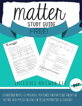 Preview of Matter Study Guide