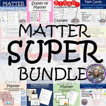 Preview of Matter Super Bundle (PowerPoints, Worksheets, Sorting, Review)