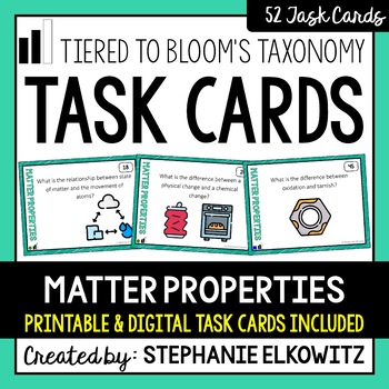 Preview of Matter Properties Task Cards | Printable & Digital