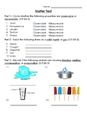 Matter Test and Review Sheet