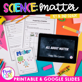 Preview of Matter: Solids Liquids Gasses - States Properties Science Worksheets, Activities