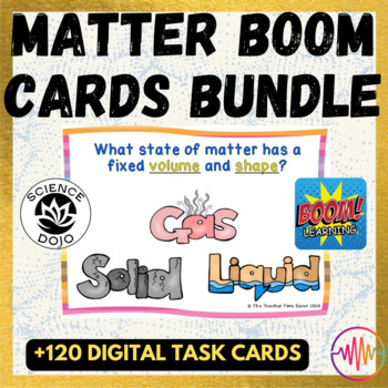 Preview of Matter Unit Boom Cards Bundle- Elements, Atoms, Periodic Table, Phases of Matter