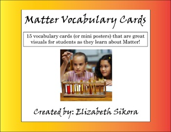 Preview of Matter Vocabulary Cards