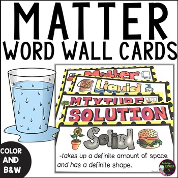 Preview of Matter Vocabulary Cards with Definitions
