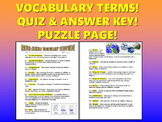Matter Vocabulary Quiz (Study Guide and Puzzle Page / Test