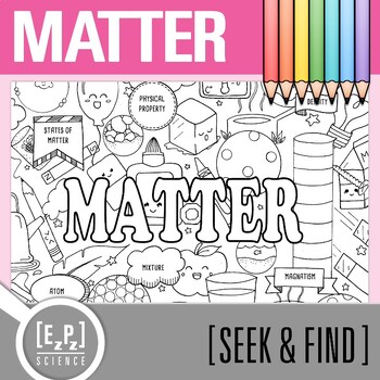 Preview of Matter Vocabulary Search Activity | Seek and Find Science Doodle