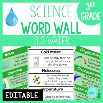 Preview of Matter & Water: 3rd Grade Science Word Wall
