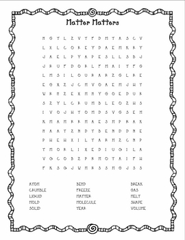 matter word search by kristin griffith teachers pay teachers