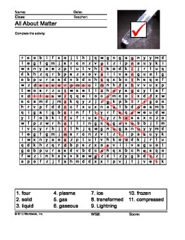 matter word search printable by lesson machine tpt