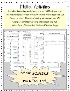 Preview of Matter Worksheets and Hands-On NGSS Lab Activity Bundle