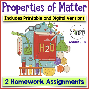Preview of Properties and States of Matter and Change Homework Worksheets
