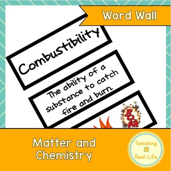 Preview of Matter and Chemistry Word Wall/Vocabulary Cards