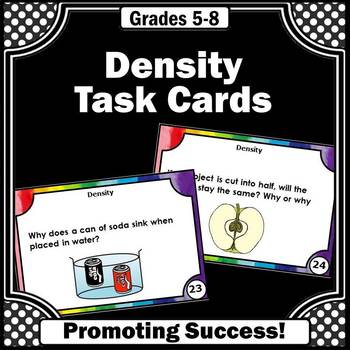 Preview of Matter and Density Task Cards Physical Science Centers Digital Activities EASEL