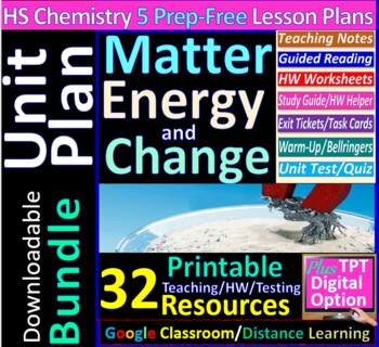Preview of Unit Plan: Matter, Energy, & Change 5-Lesson Bundle ~Editable~ Distance Learning