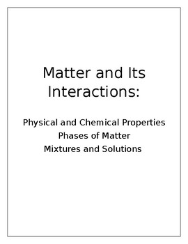 Preview of Matter and Its Interactions: Complete Unit