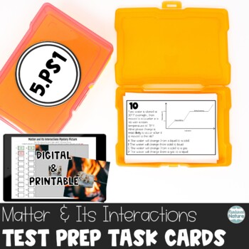 Preview of Matter and Its Interactions Test Prep Review Task Cards - TNReady Science 5.PS1
