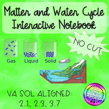 Preview of Matter and Water Cycle No Cut Interactive Notebook 