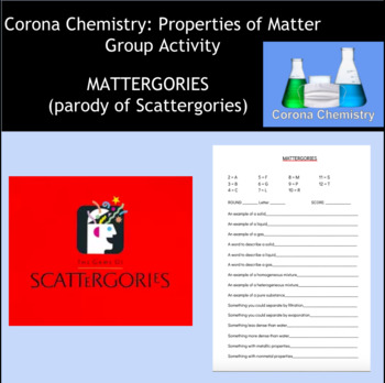 Preview of Mattergories: Properties of and Classifying Matter Review Game