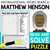 Matthew Henson Biography Word Search Puzzle Black History 