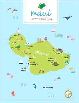 Preview of Maui Hawaii Travel Journal for Kids and Teens Vacation Diary Printable