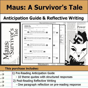 Preview of Maus - A Survivor's Tale - Anticipation Guide & Reflection