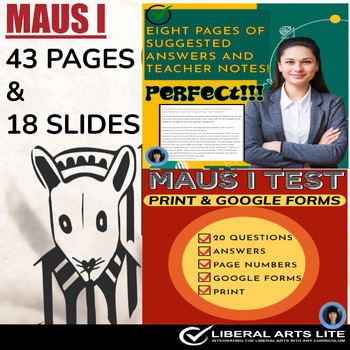 Preview of MAUS I by Art Spiegelman, test, questions, teacher notes, Digital & Print