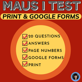 Preview of Maus I test in Google Forms and Print with answers and page numbers | Maus I